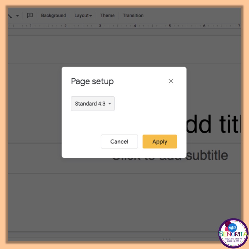 how to make digital bingo - google slide page size
