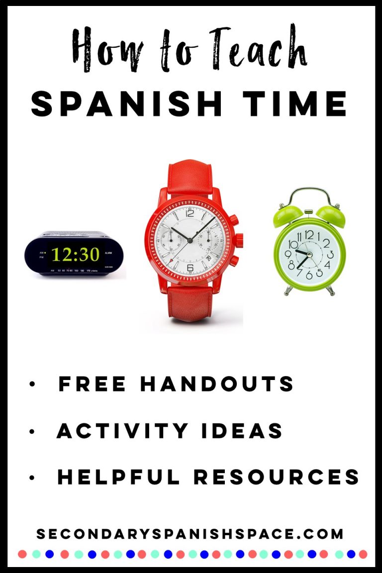 Spanish Time Activities, Lessons Secondary Spanish Space