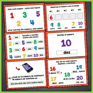 Spanish Numbers Boom Cards 