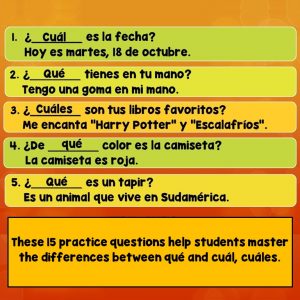 Spanish Question Words Game